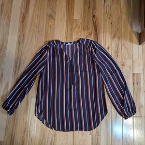 Chic Striped Button-Up Blouse